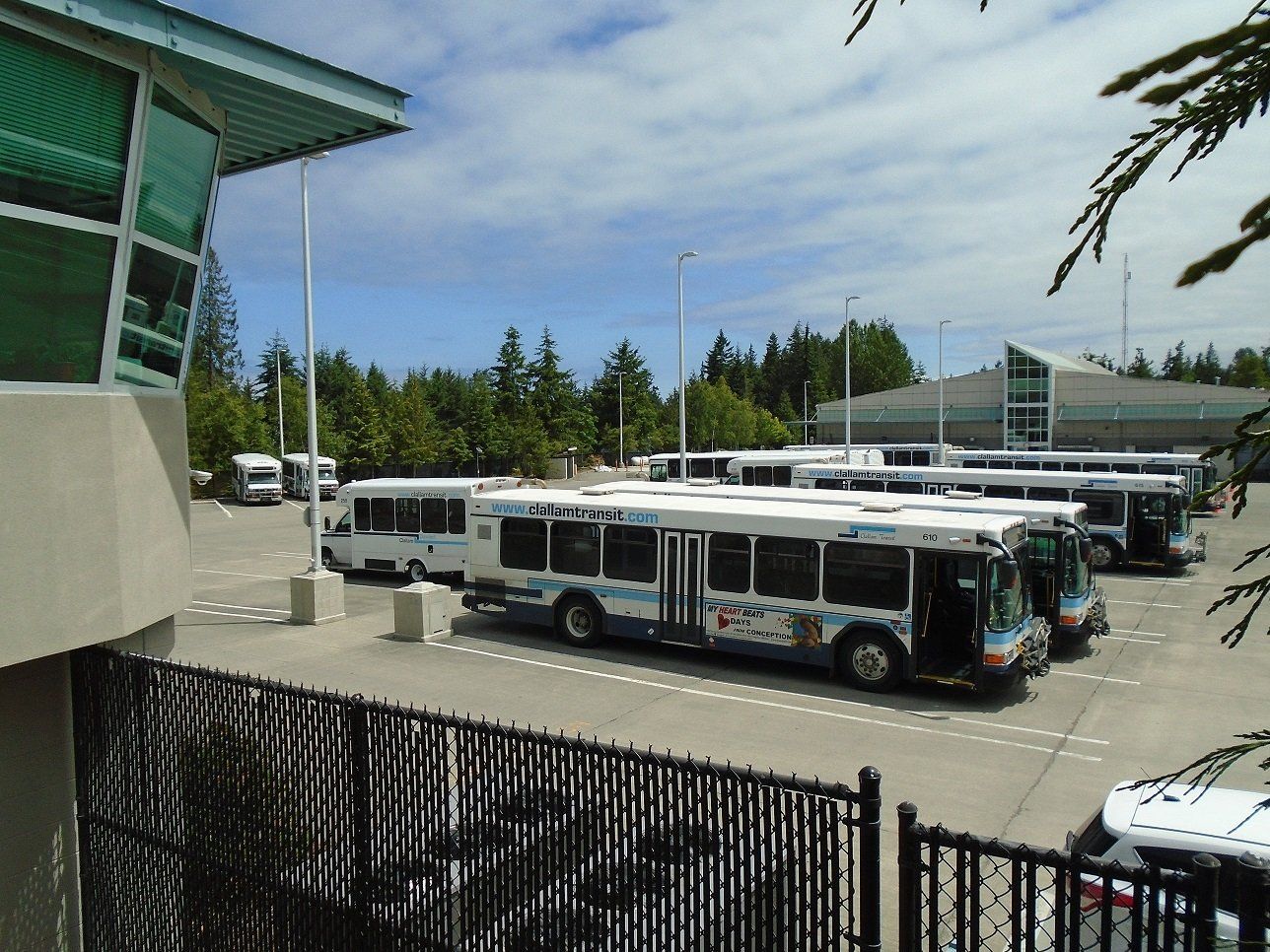 Clallam Transit bus yard featuring the fleet.