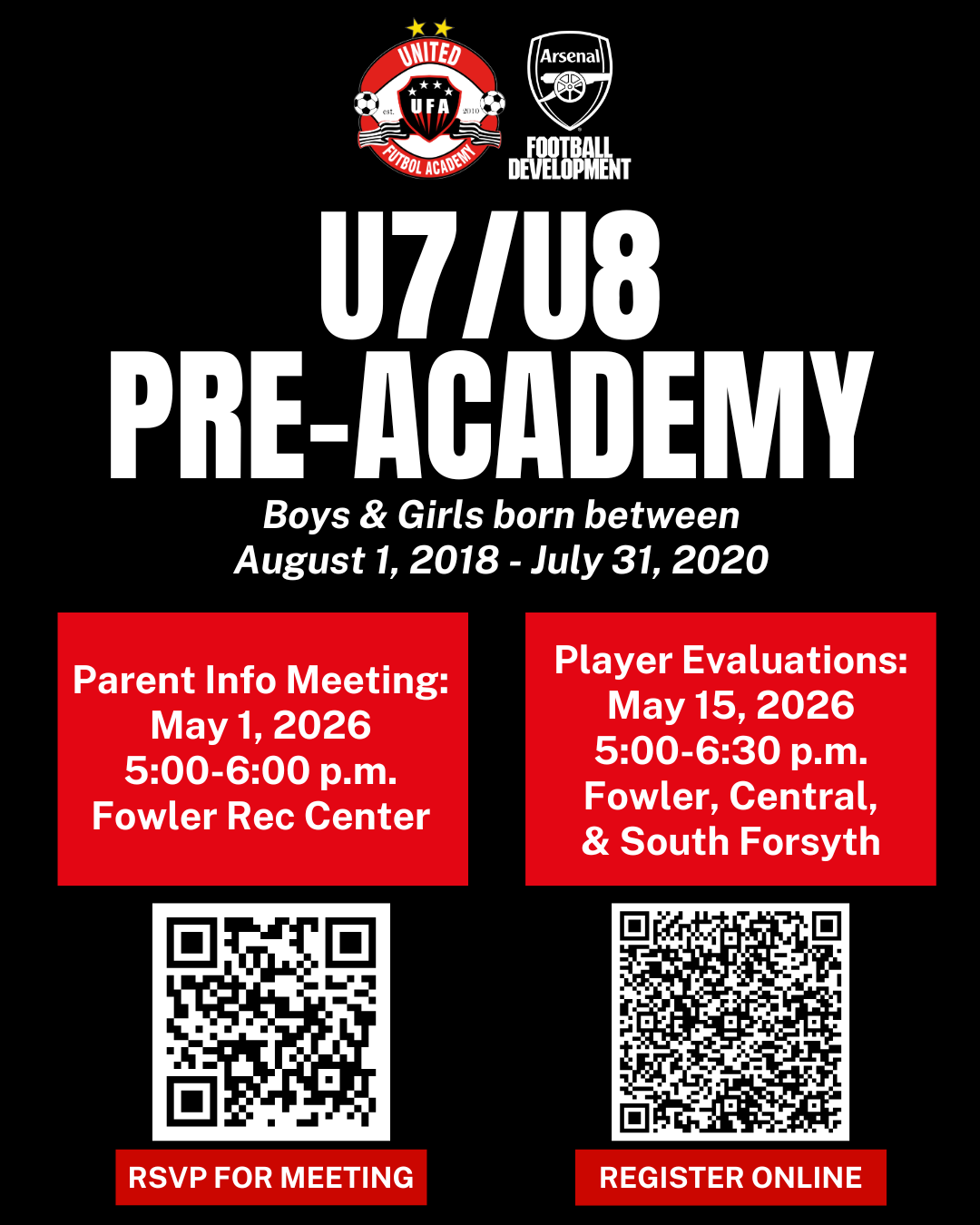 United Futbol Academy Forsyth Future Academy flyer