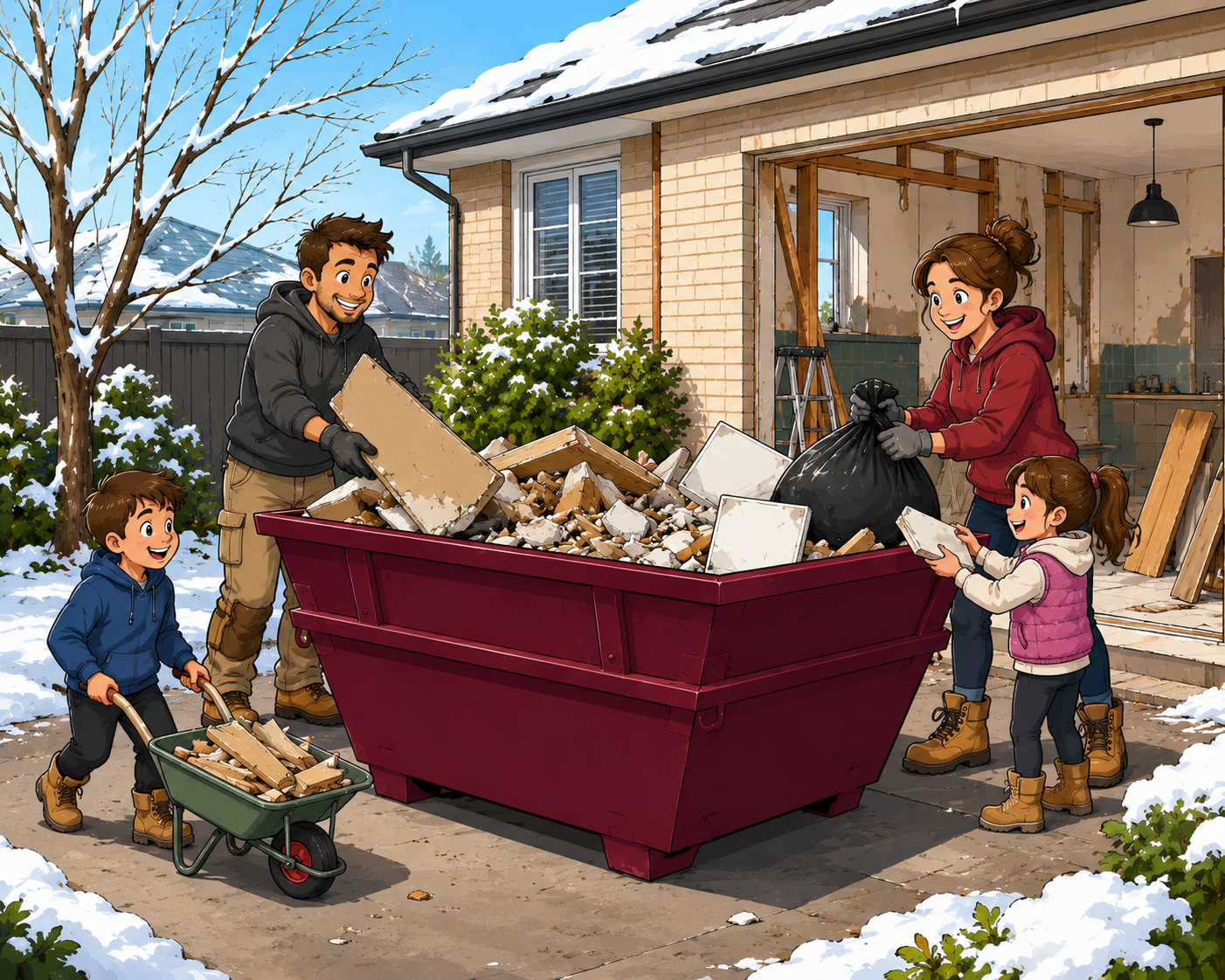 rubbish household and renovation waste placed outside a Sunshine Coast