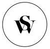 Black circular logo with overlapping stylized black letters inside.