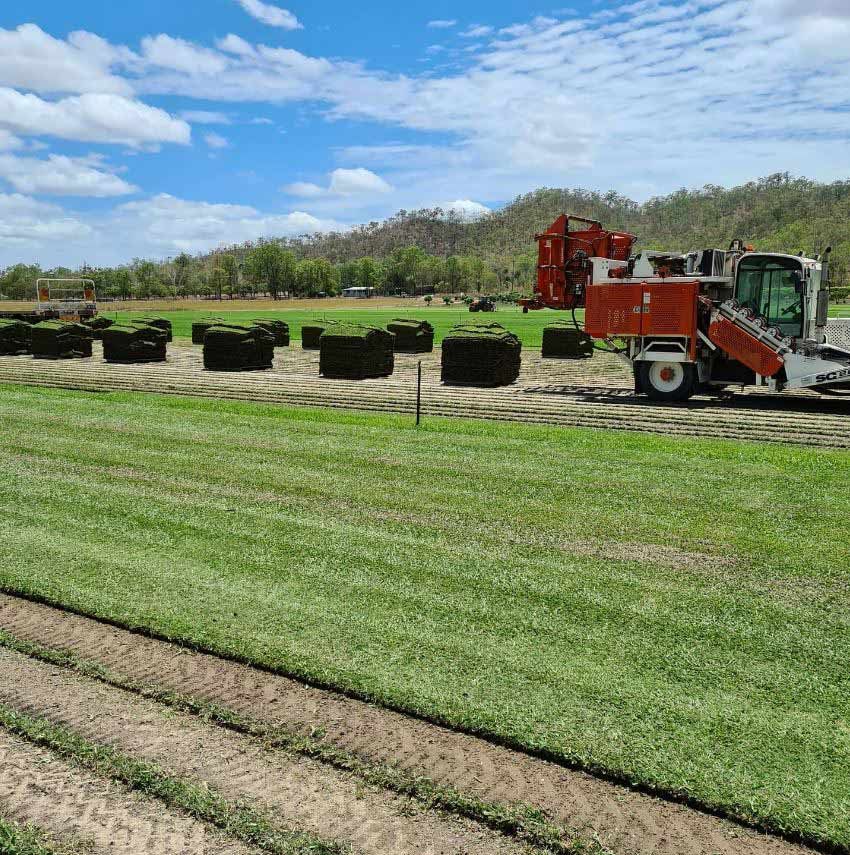 A Tractor Is Cutting Grass In A Field — Barron River Lawns In Biboohra, QLD