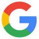 Google logo: Large “G” in blue with segments of red, yellow, and green.