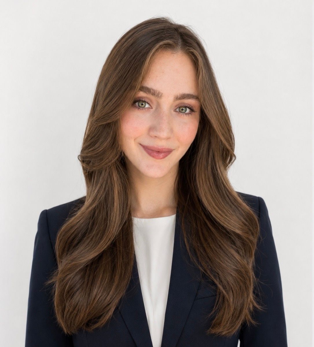 Rana Gunan headshot. A woman with long brown hair, wearing a white shirt and black blazer.