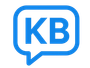 Blue speech bubble with white border, 