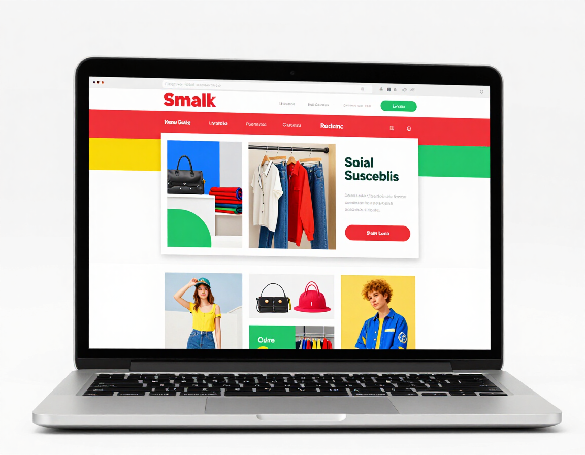 Mock website sample, bold retail layout