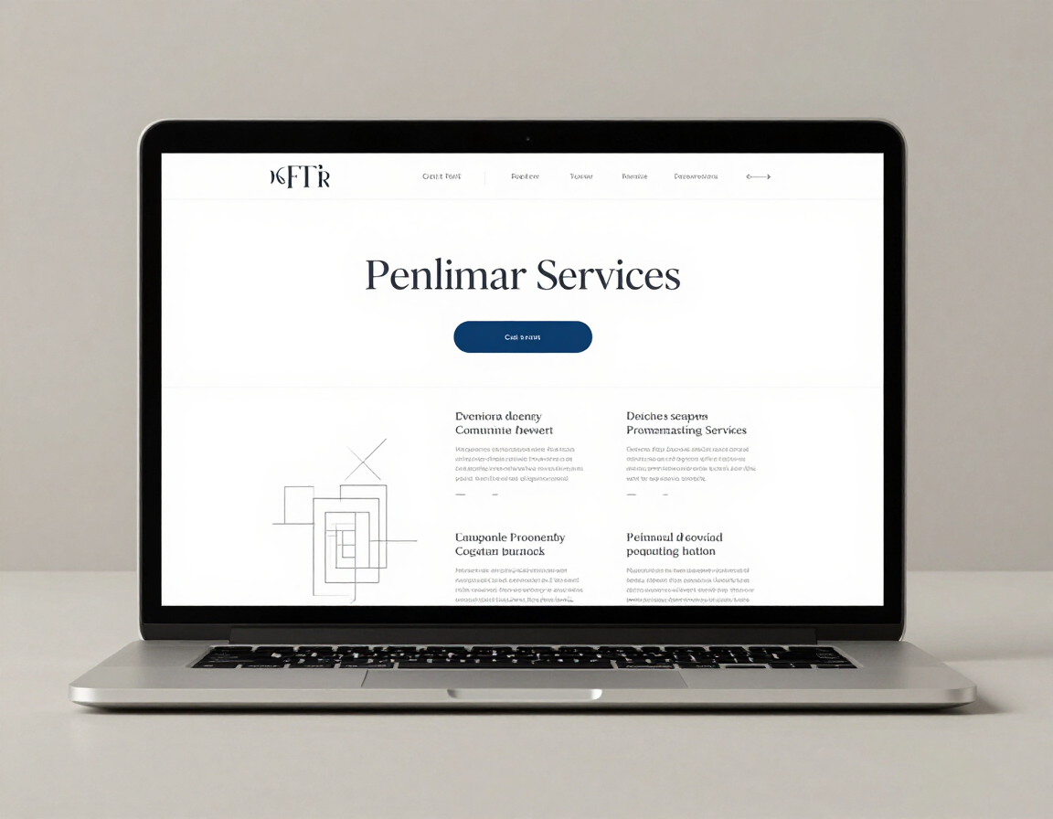 Mock website sample, minimal professional layout