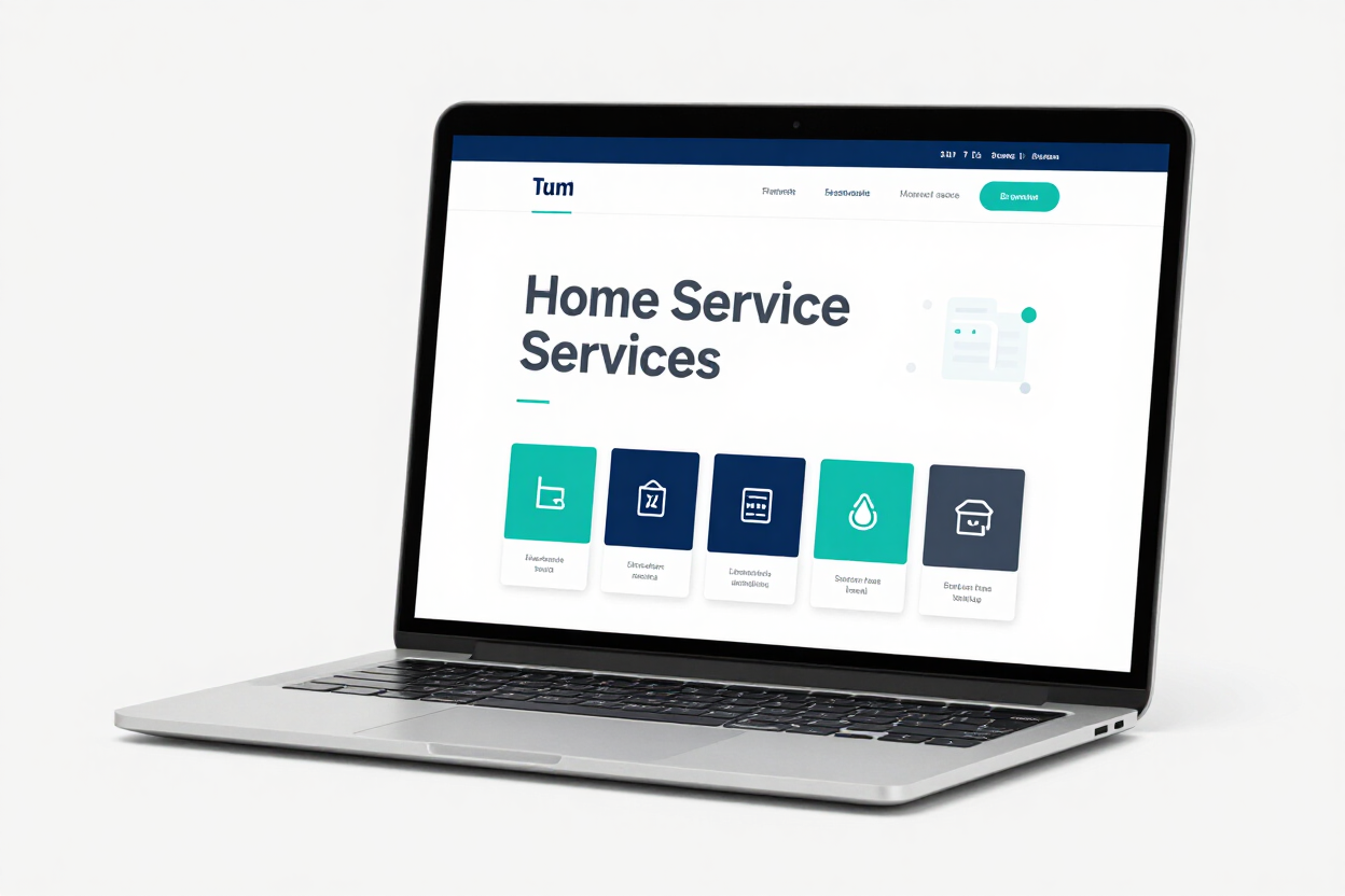 Mock website sample, modern home services layout