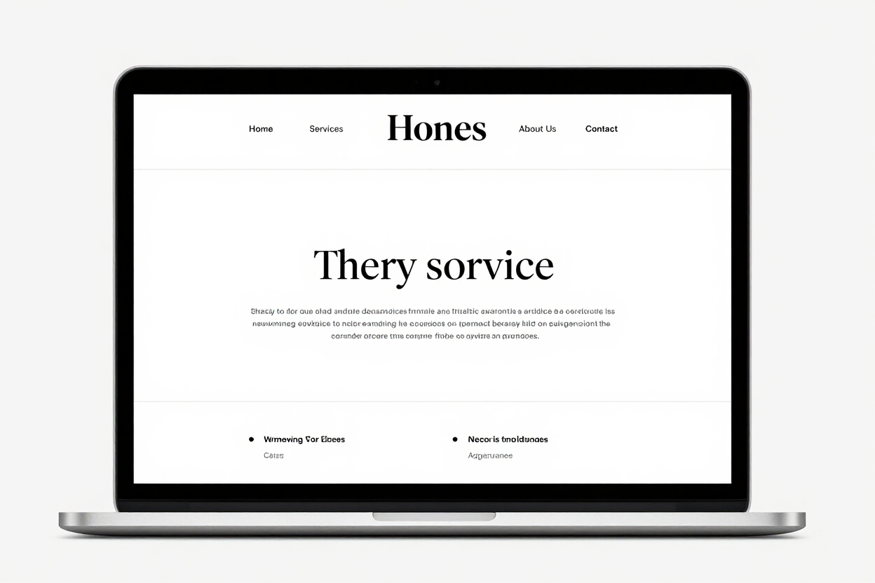Mock website sample, minimal professional layout