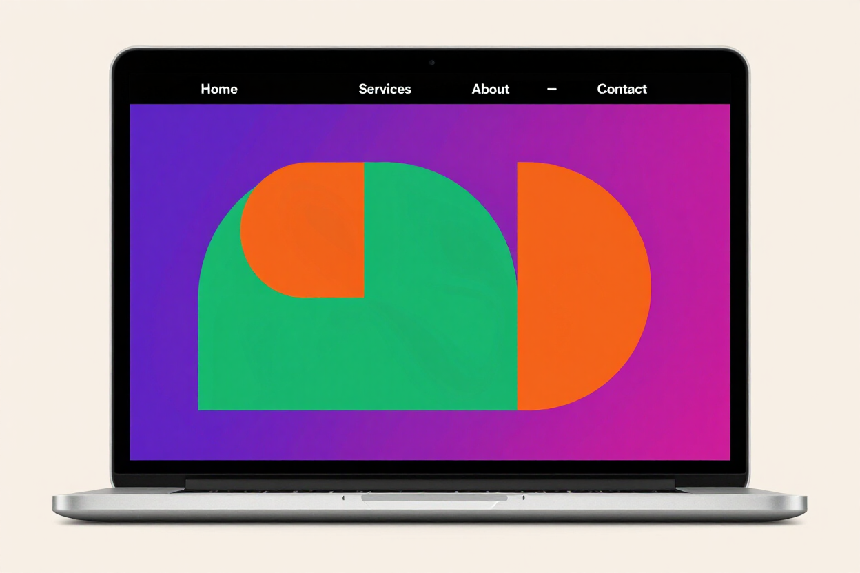 Mock website sample, abstract geometric layout