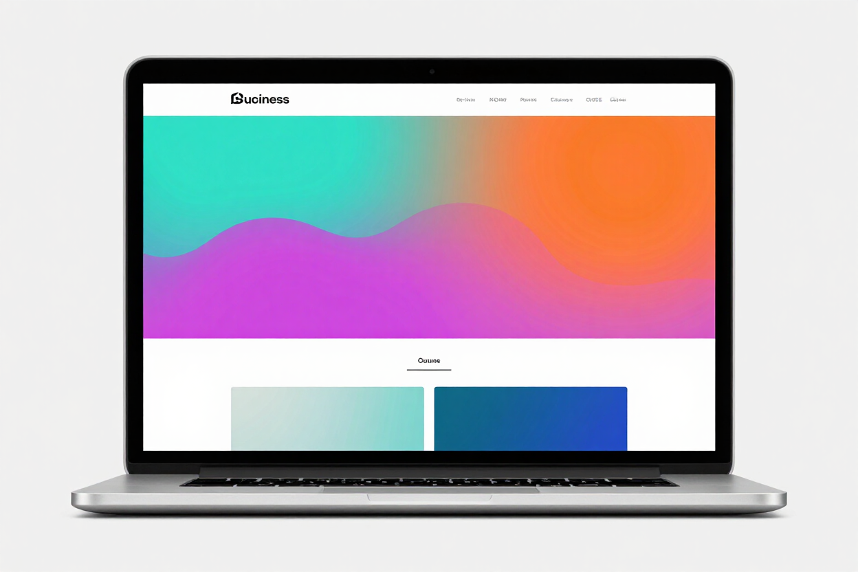 Mock website sample, abstract fluid gradient layout