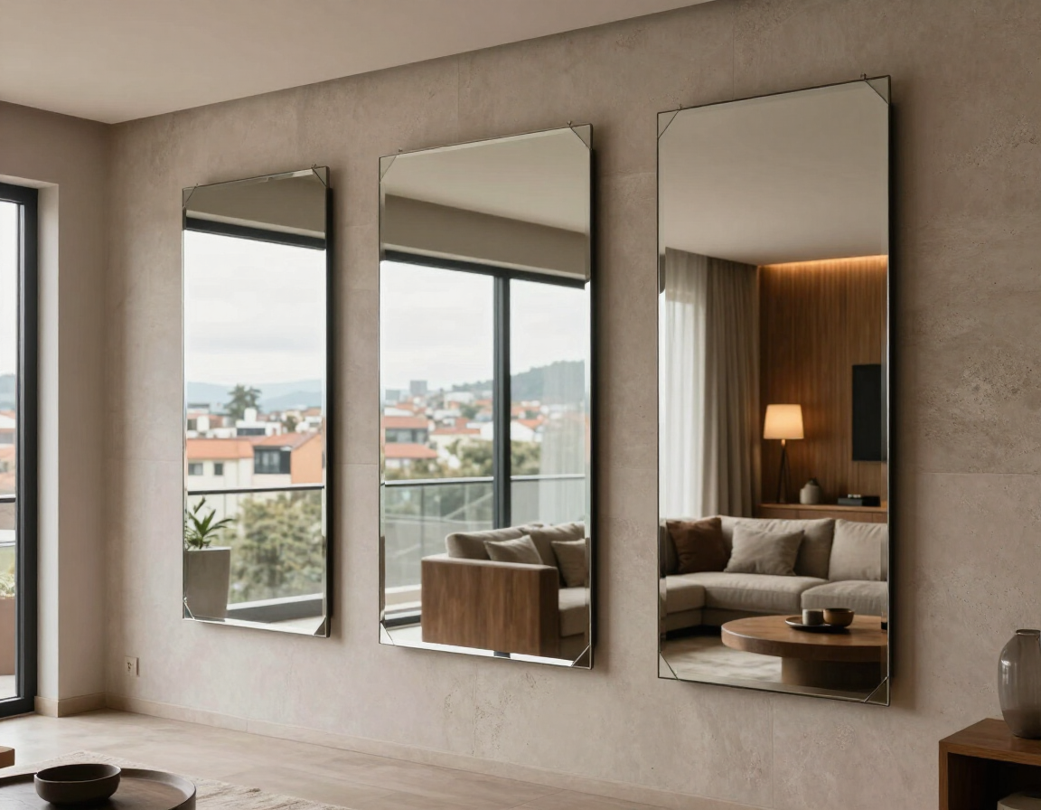Espejos decorativos y a medida instalados en un interior moderno con acabado elegante.