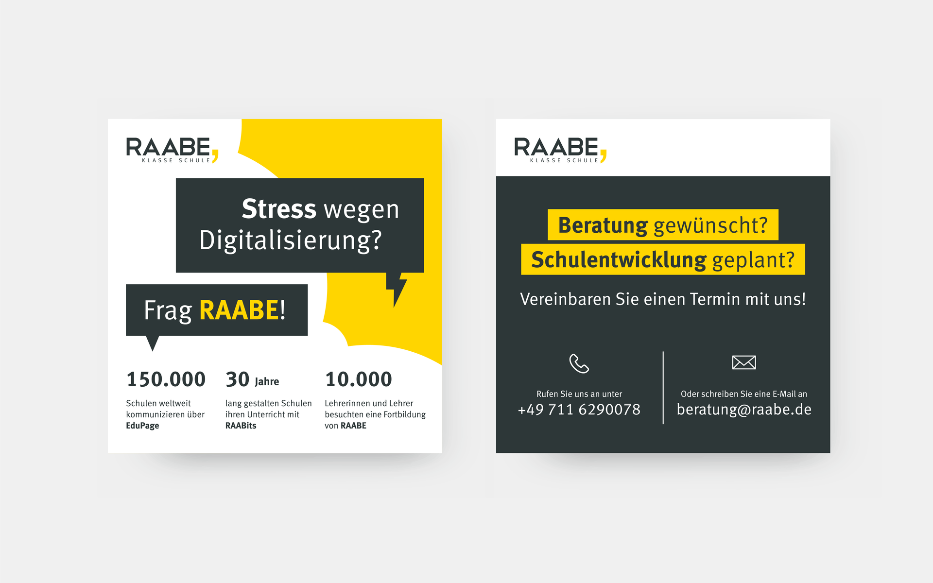 Handflyer: RAABE als Partner in der Digitalisierung Quadratische Handflyer – RAABE als Partner in der Digitalisierung