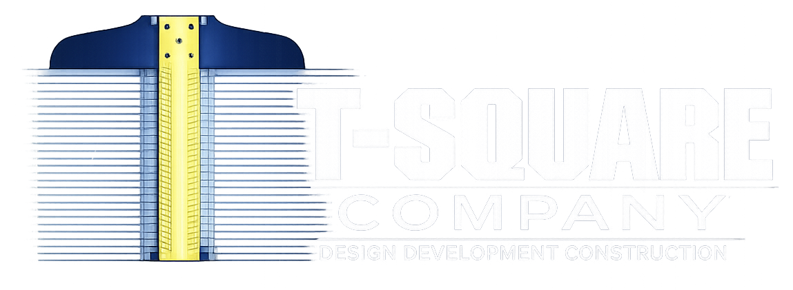 Blue-and-yellow industrial logo with a central vertical stripe and faint text on white background
