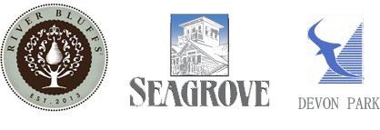 Three logos for river blues seagrove and devon park
