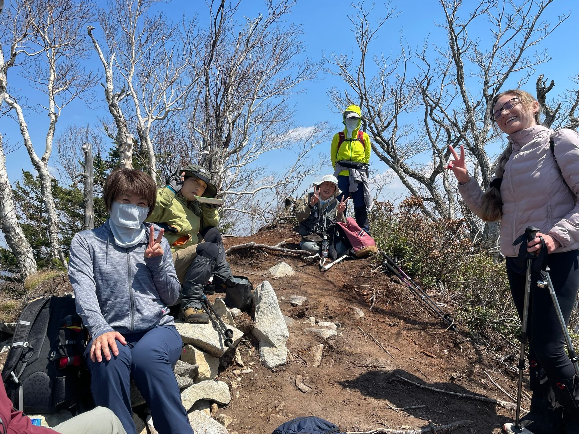 On the summit with the locals near Bannosawa.