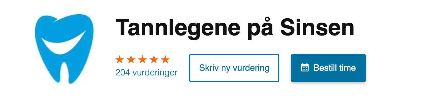 Legelisten-anmeldelser for Tannlegene på Sinsen — tannlegevakt i Oslo