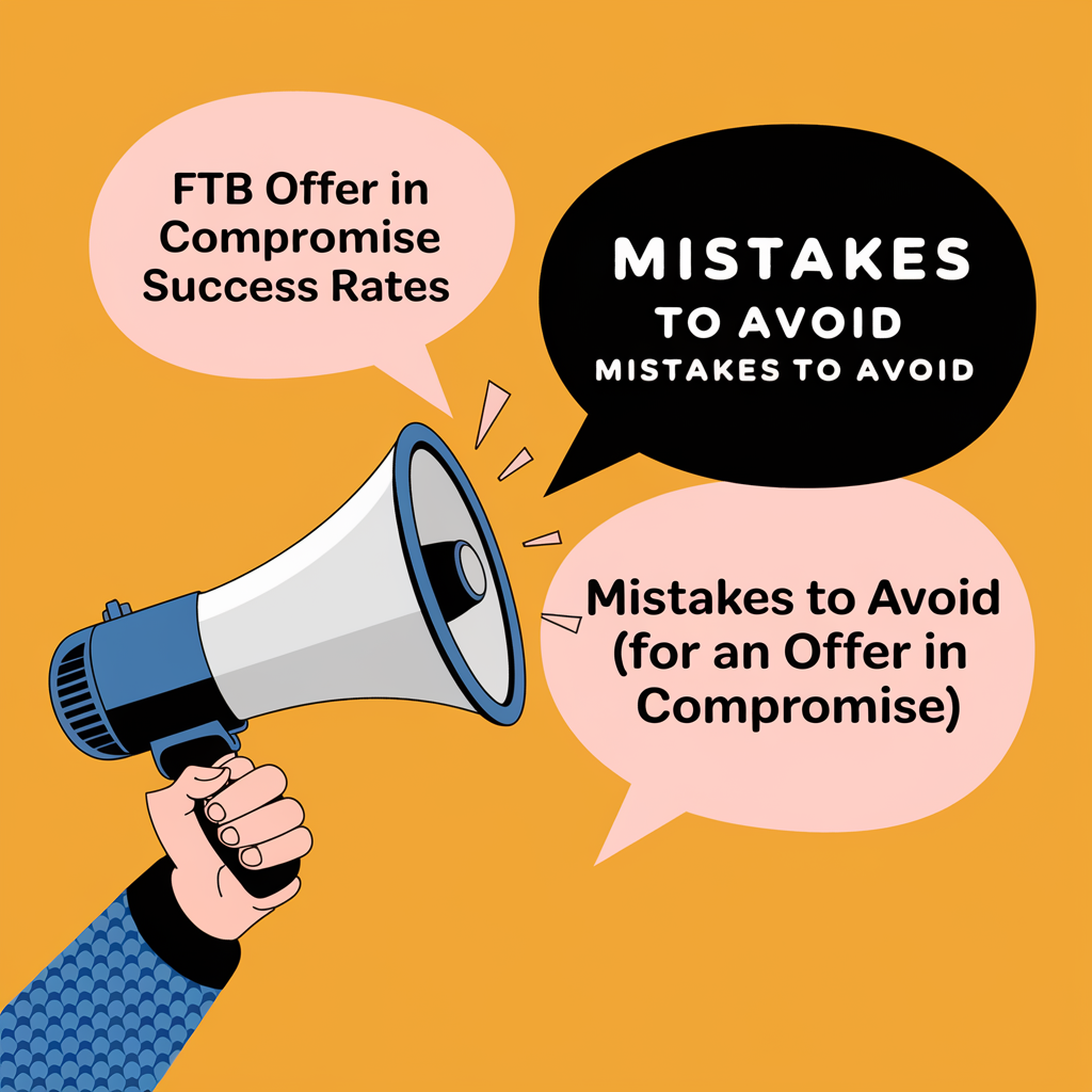 A person is holding a megaphone with a speech bubble that says mistakes to avoid