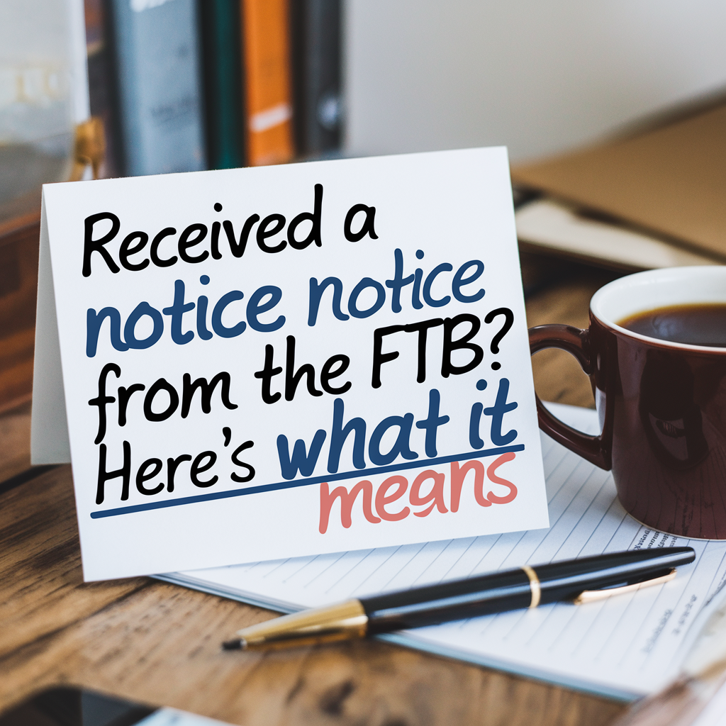 A card that says received a notice notice from the ftb here 's what it means