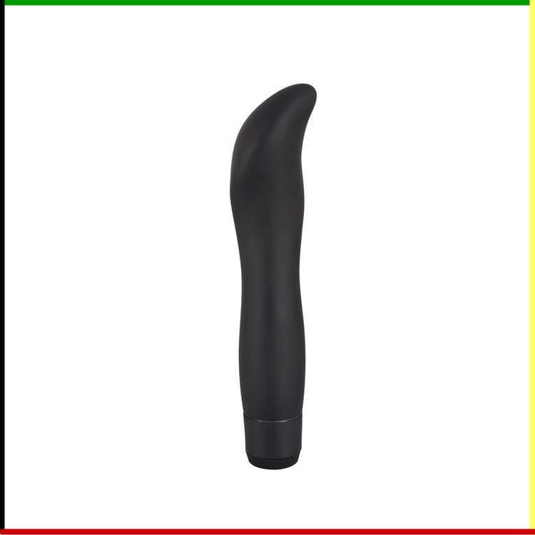 Doos voor een zwarte G-spot massager met een vrouw erop en roze bloemen.