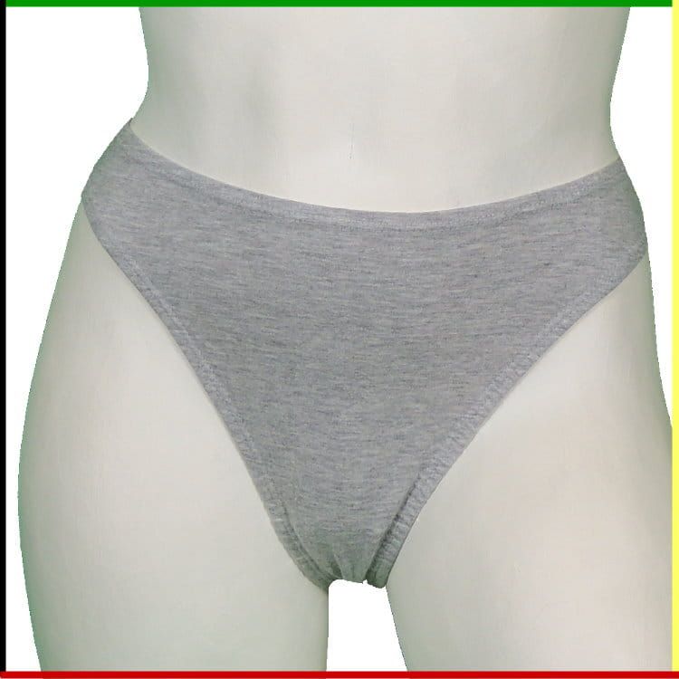 Twee witte mannequin torso's: vooraanzicht en achteraanzicht, met grijs ondergoed aan.