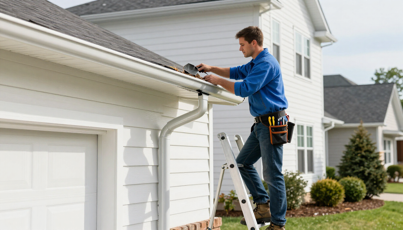 Gutter maintenance service by True Value Roofing