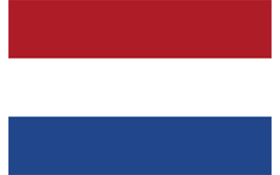 A red , white and blue flag on a white background.