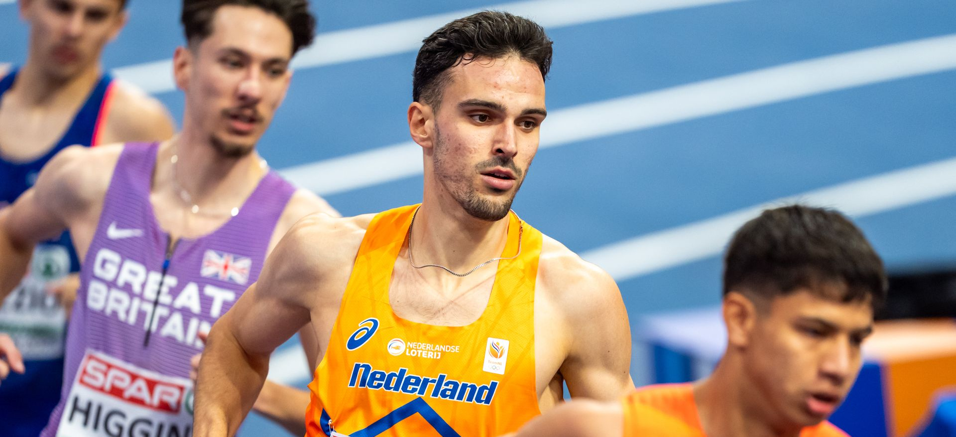 Samuel Chapple tijdens het EK Indoor in Apeldoorn