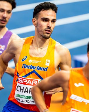 Samuel Chapple tijdens het EK Indoor in Apeldoorn 2025