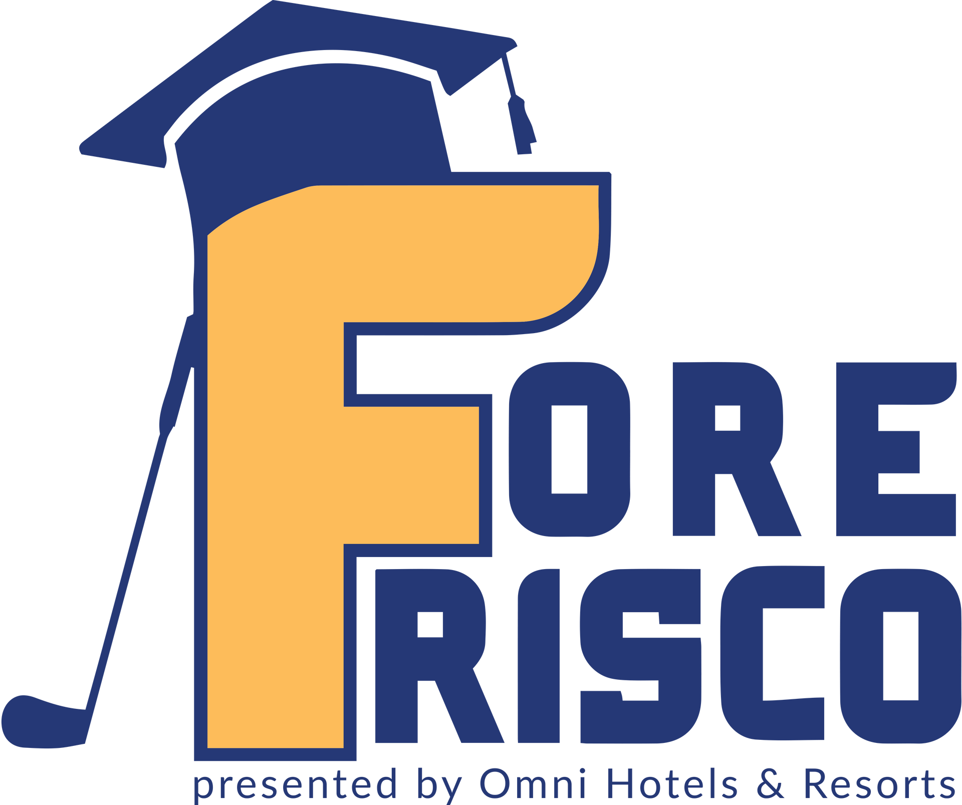 Fore Risco logo with golf club and graduation cap, presented by Omni Hotels & Resorts
