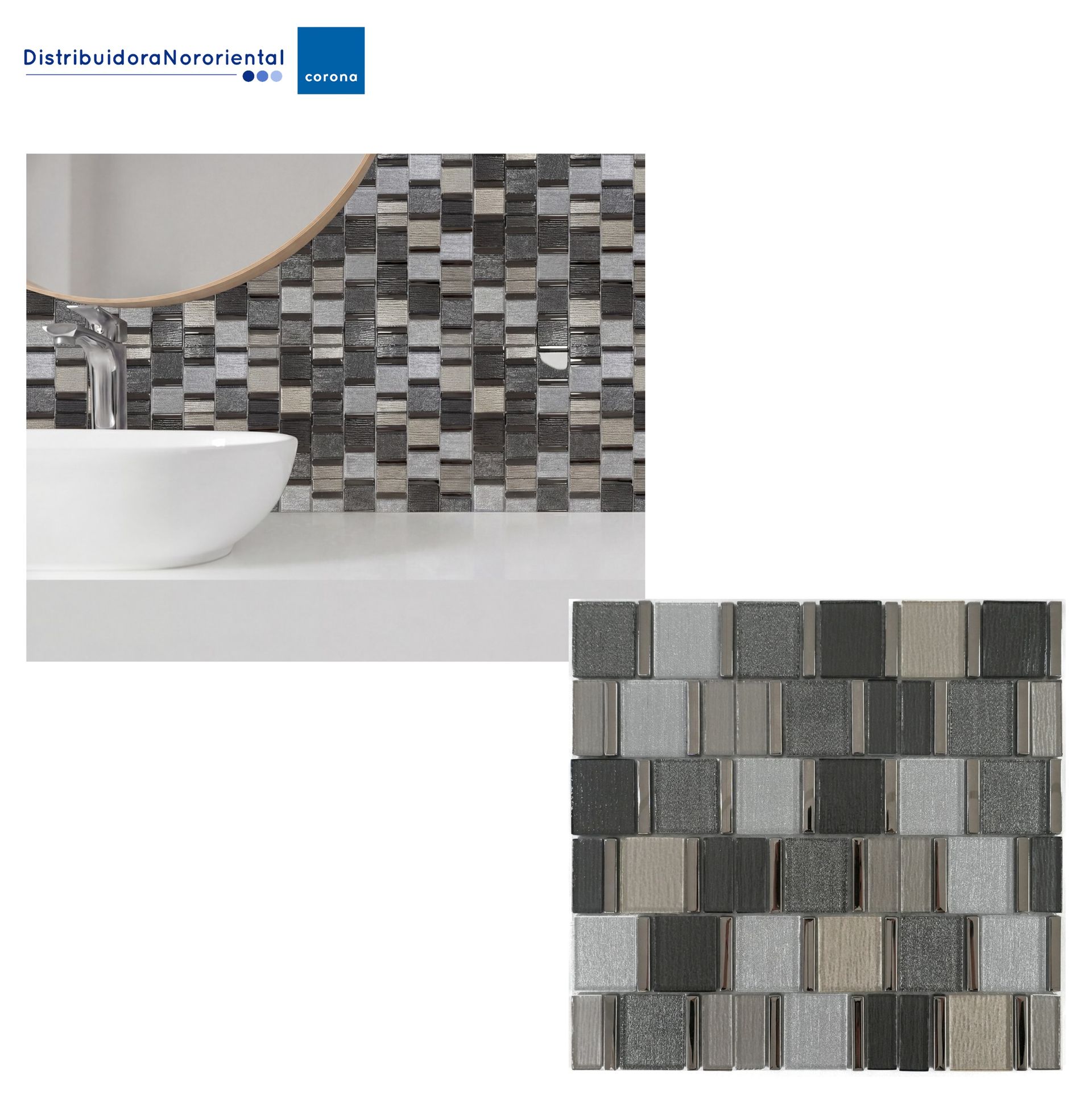 Mosaico quadria gris