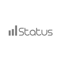 Grey logo: vertical bars resembling a signal next to the word