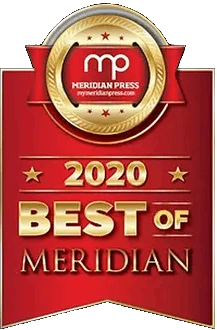 2020 Best of Meridian red and gold award ribbon from Meridian Press