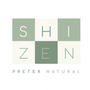 Logotipo: “Shizen”, en cuadrados verdes y beige, “Preter Natural” debajo.