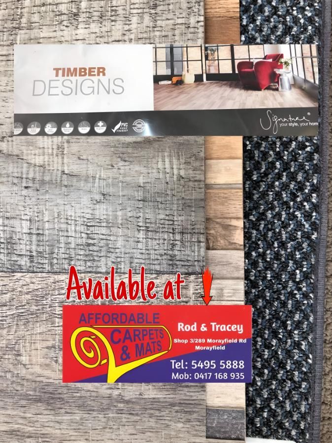 Flyer for Timber Designs is Available at Rod & Tracy — Affordable Carpets & Mats in Caboolture, QLD