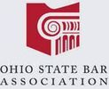 The logo for the ohio state bar association is red and white.