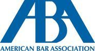 The logo for the american bar association is blue and white.