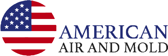 Logo: American Air and Mold. Circular American flag design with navy text.