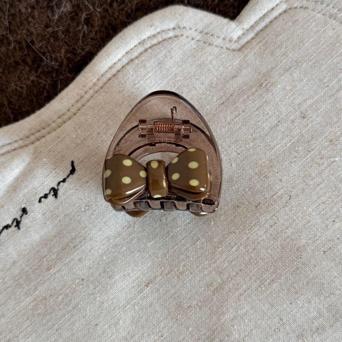 260913波點蝴蝶結小山抓夾(寬4*高3.5cm)