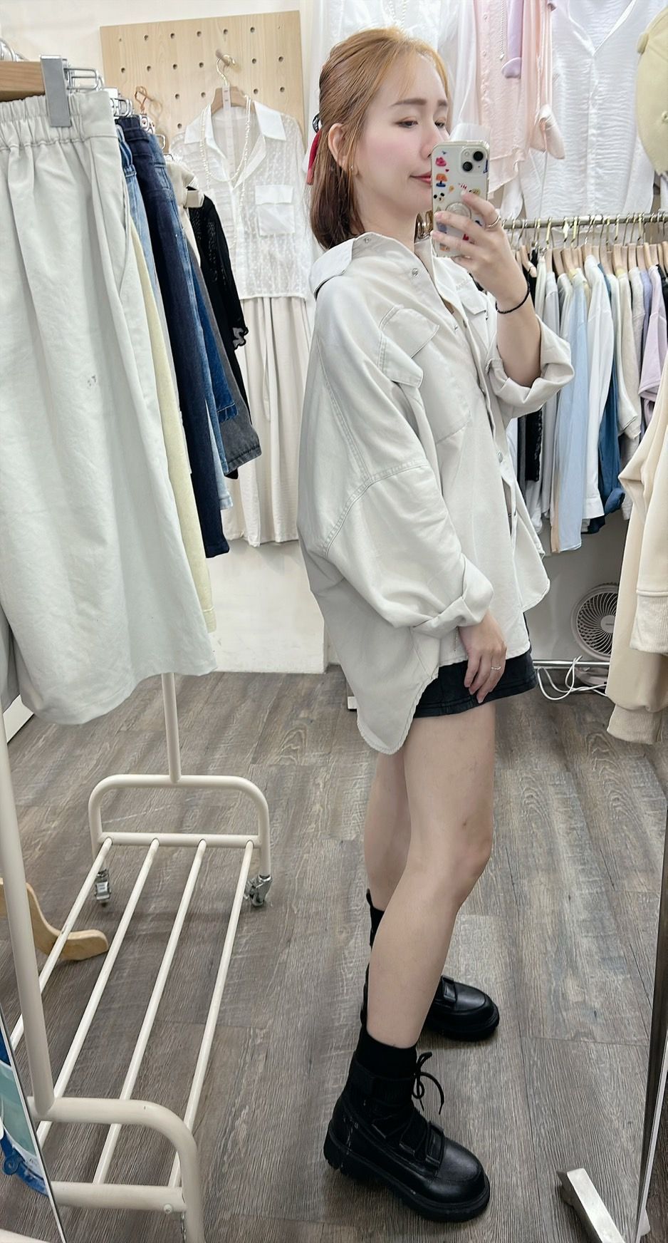 260913工裝感雙口袋襯衫外套