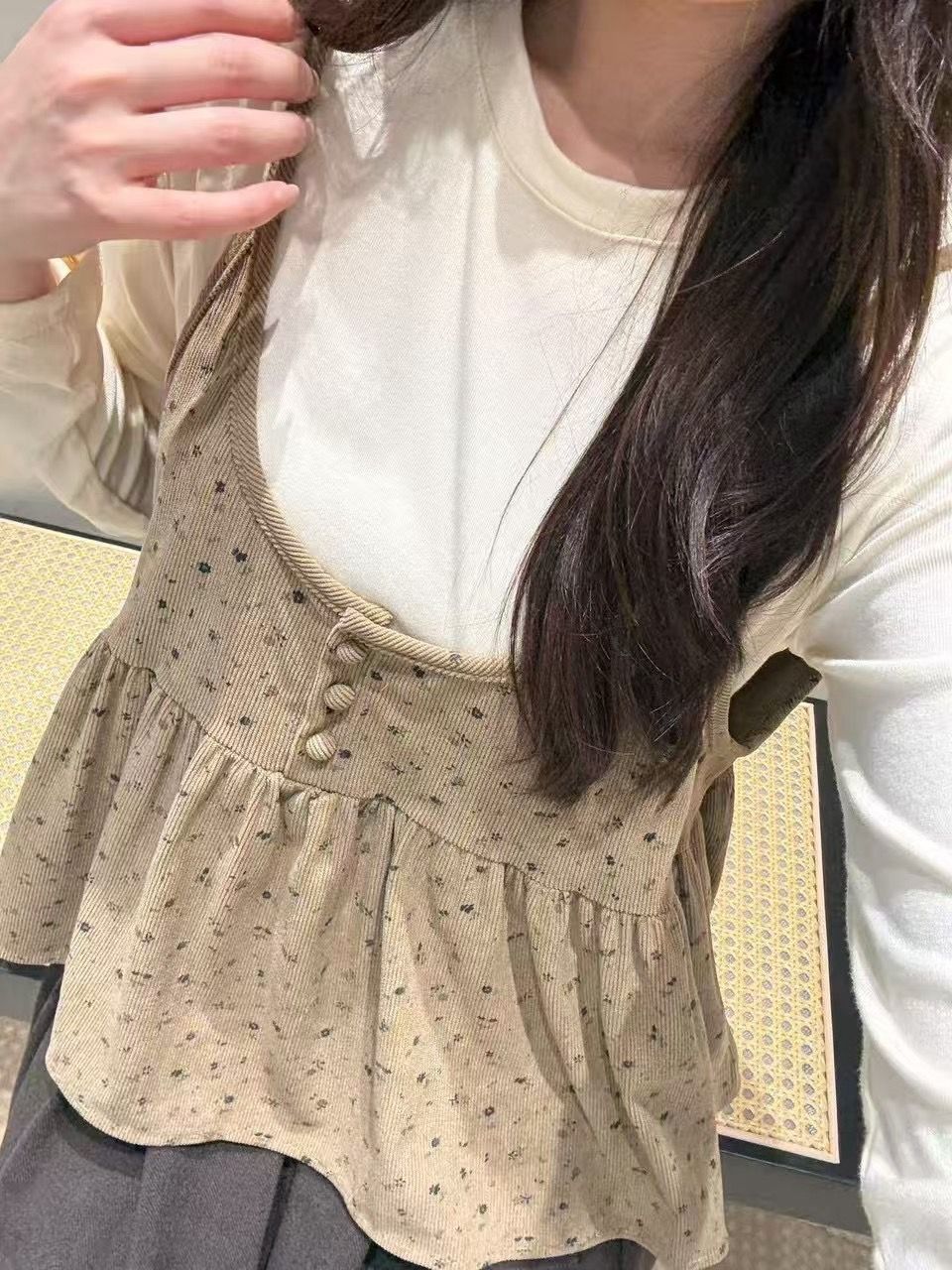 260916燈芯絨背心兩件套