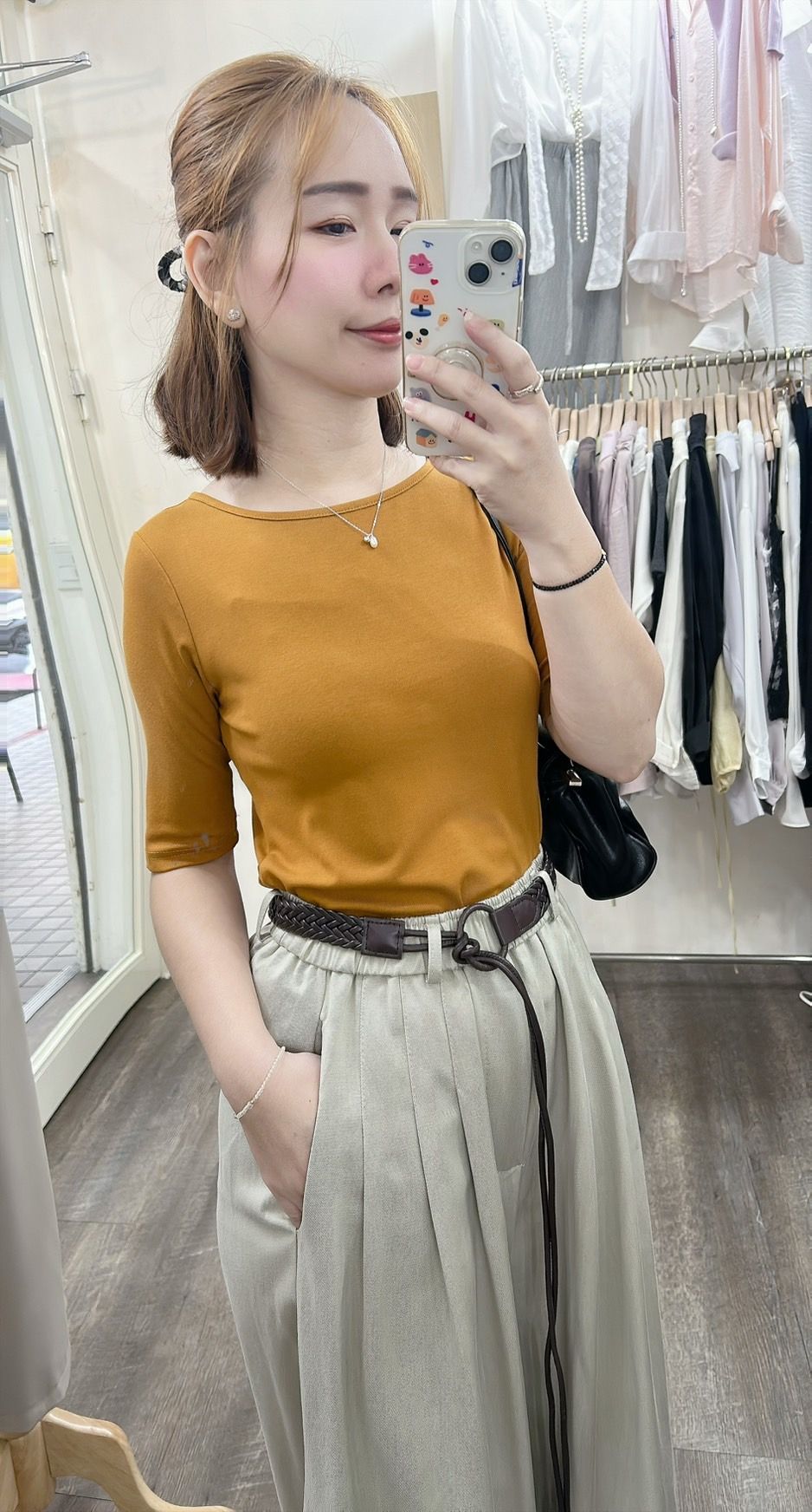 260917超舒服棉質高彈力五分袖上衣
