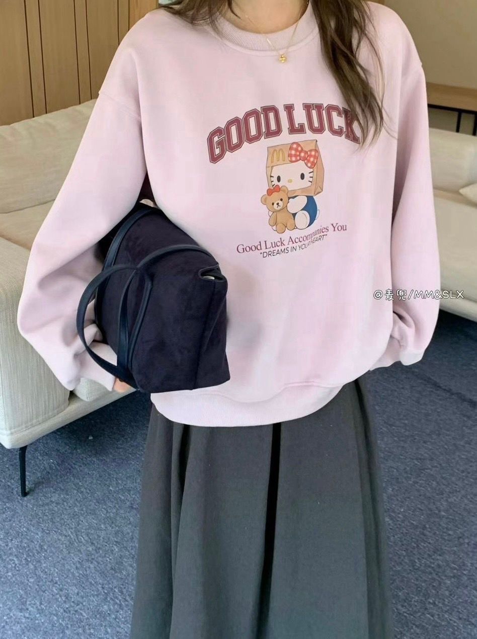 童趣感紙袋Kitty貓大學T260919