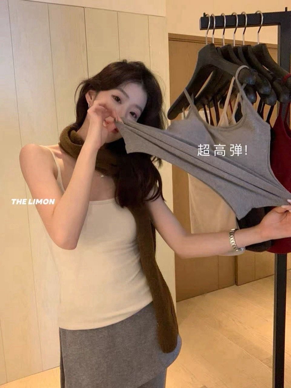 261004韓系簡約磨毛Bra吊帶背心