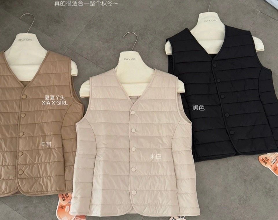 261005韓系收腰輕量鋪棉背心