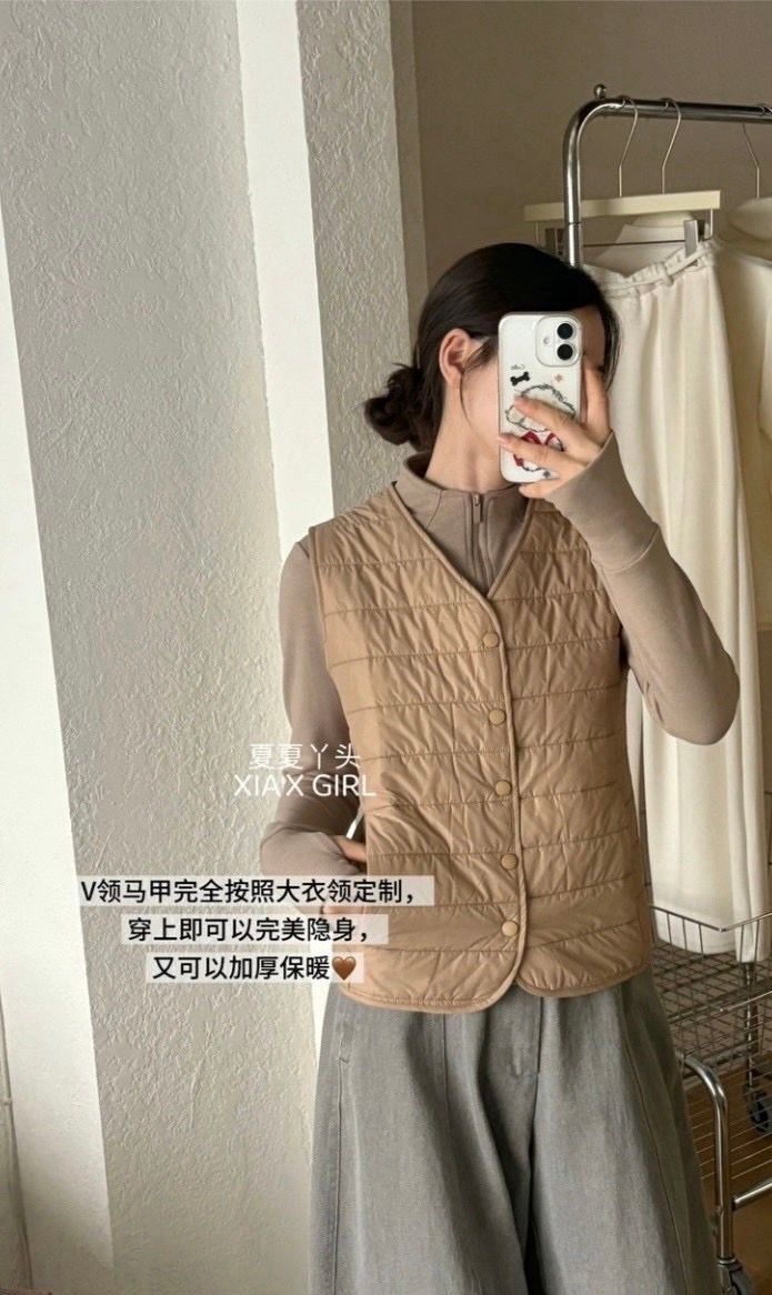 261005韓系收腰輕量鋪棉背心