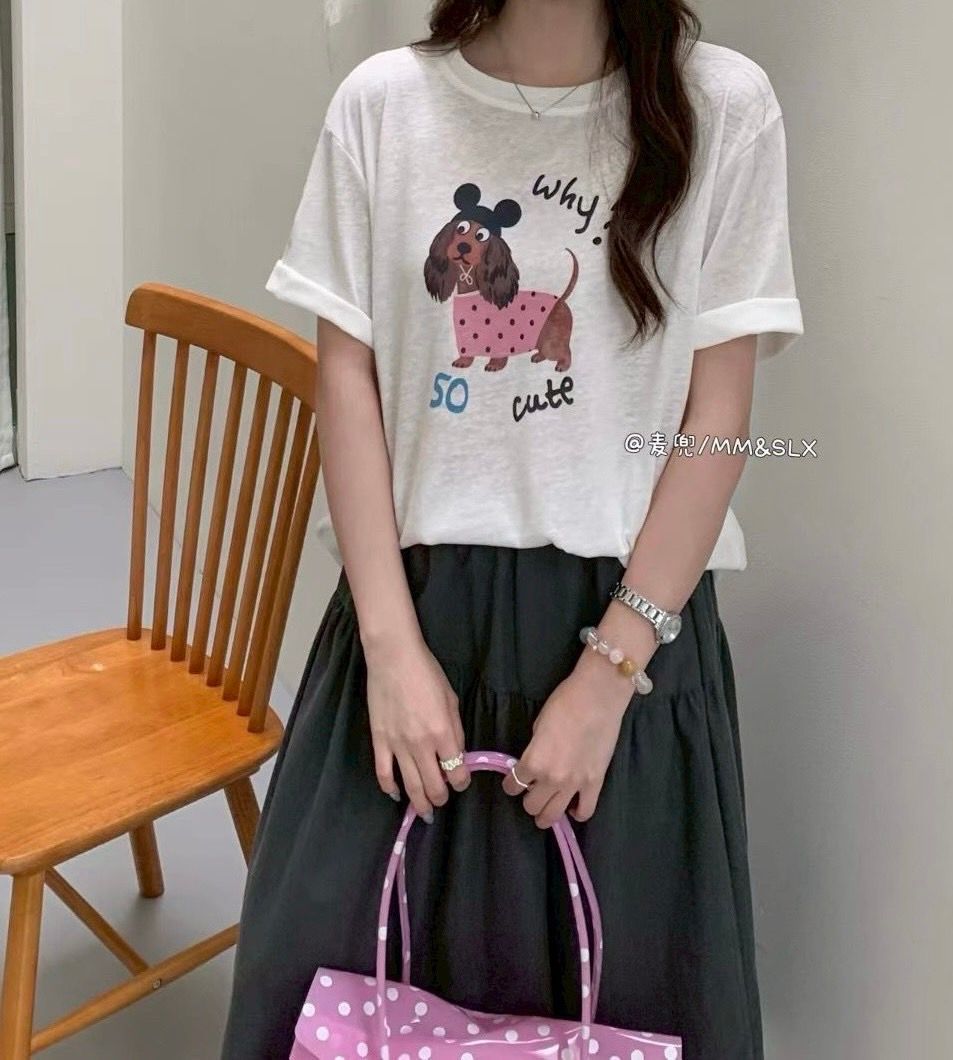 260702米奇帽波點臘腸狗ㄒ恤