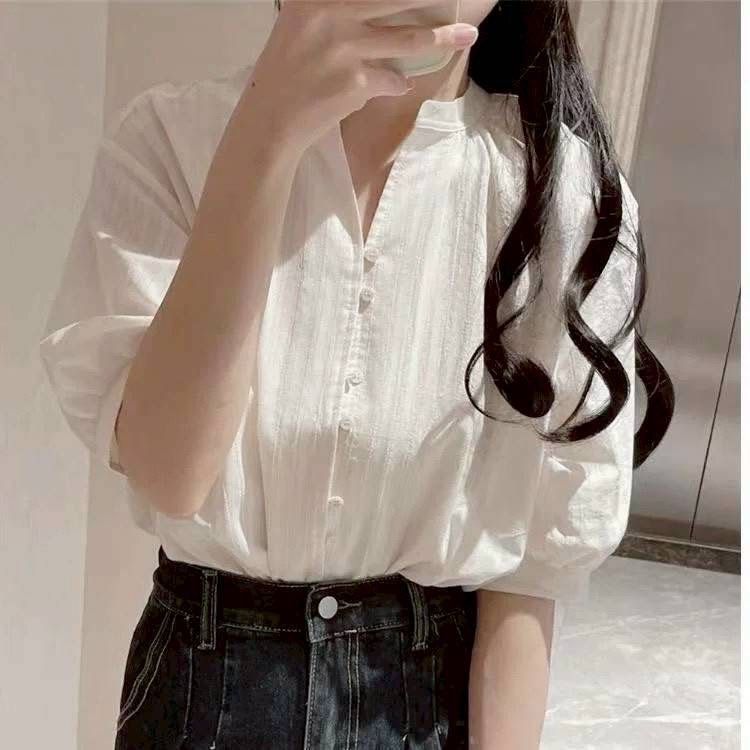 260703法式竹節肌理感顯瘦百搭上衣
