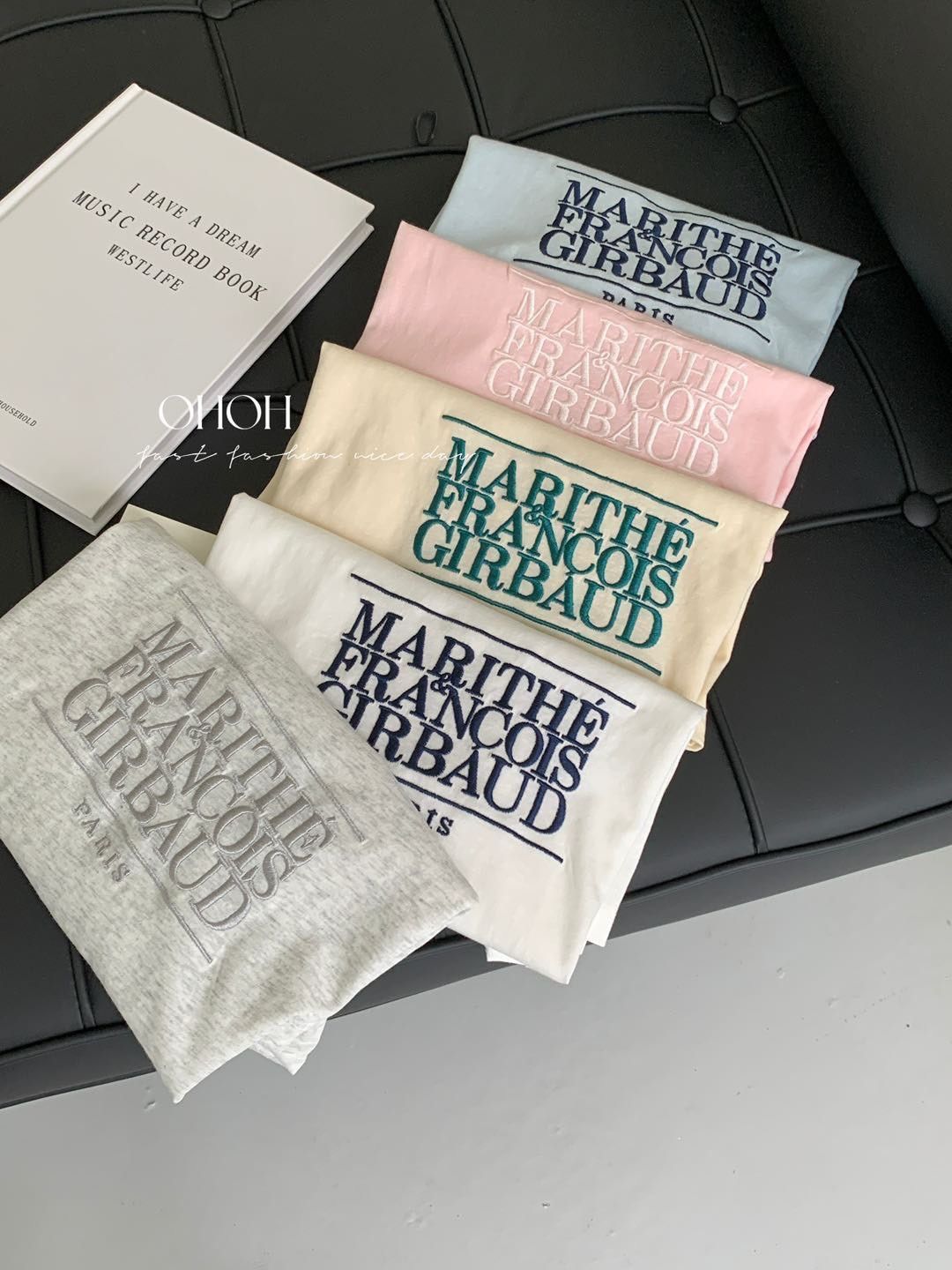 260704法式字母立體刺繡ㄒ恤