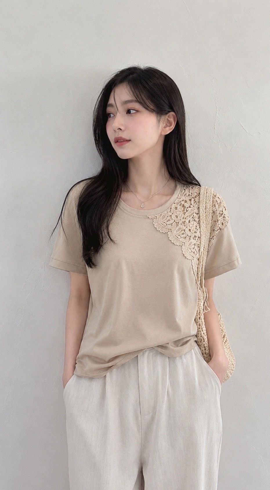 260713韓系質感細膩雕花蕾絲上衣