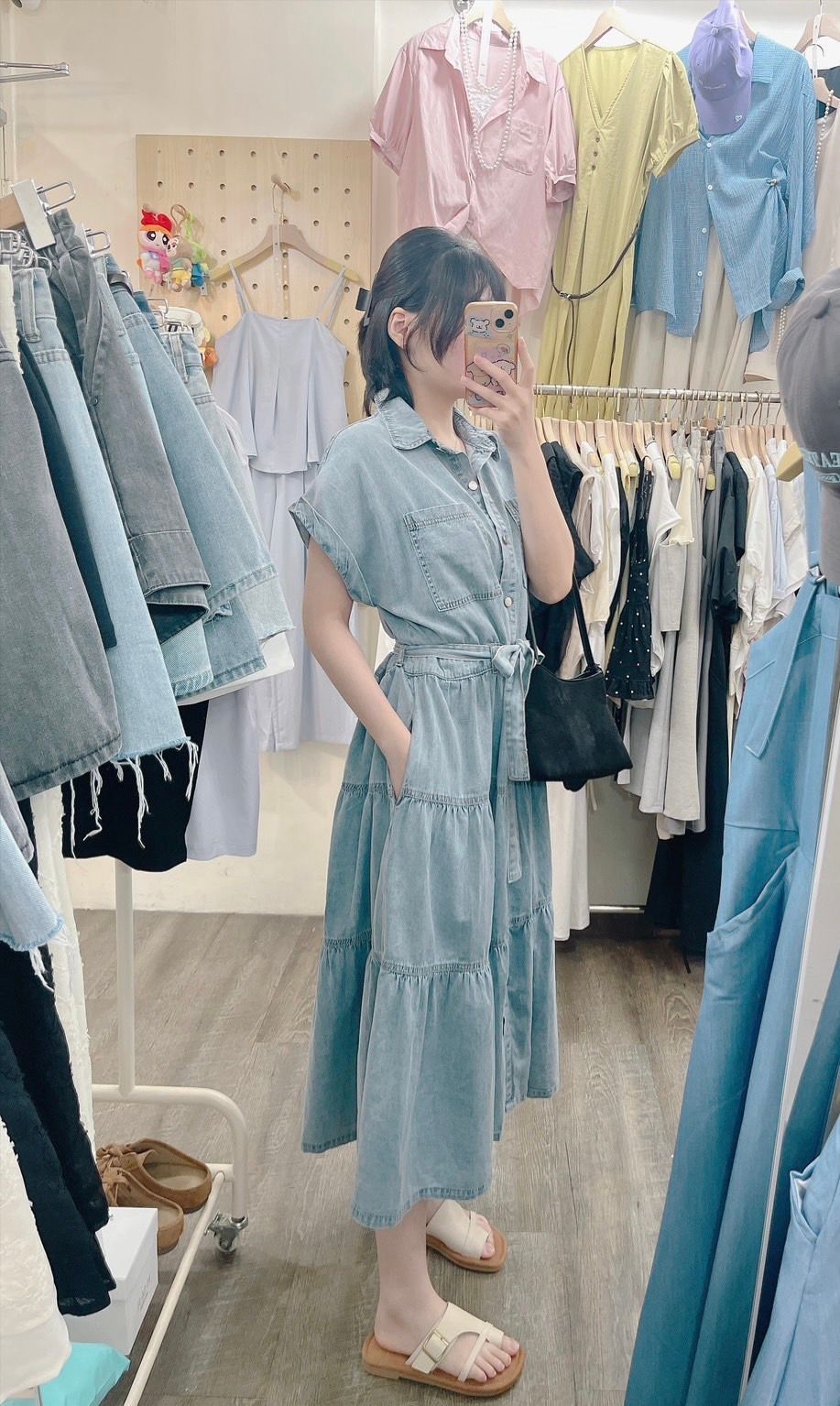 260728韓系水洗牛仔綁帶洋裝